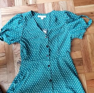 Monteau Green Polka Dot Dress